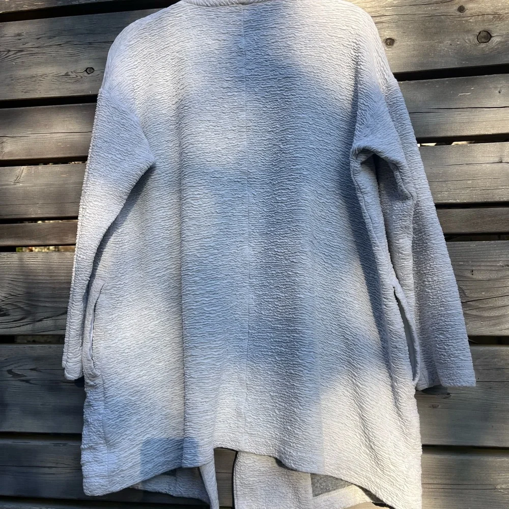 Eileen Fisher Textured Gray Coat - Picture 4 of 6